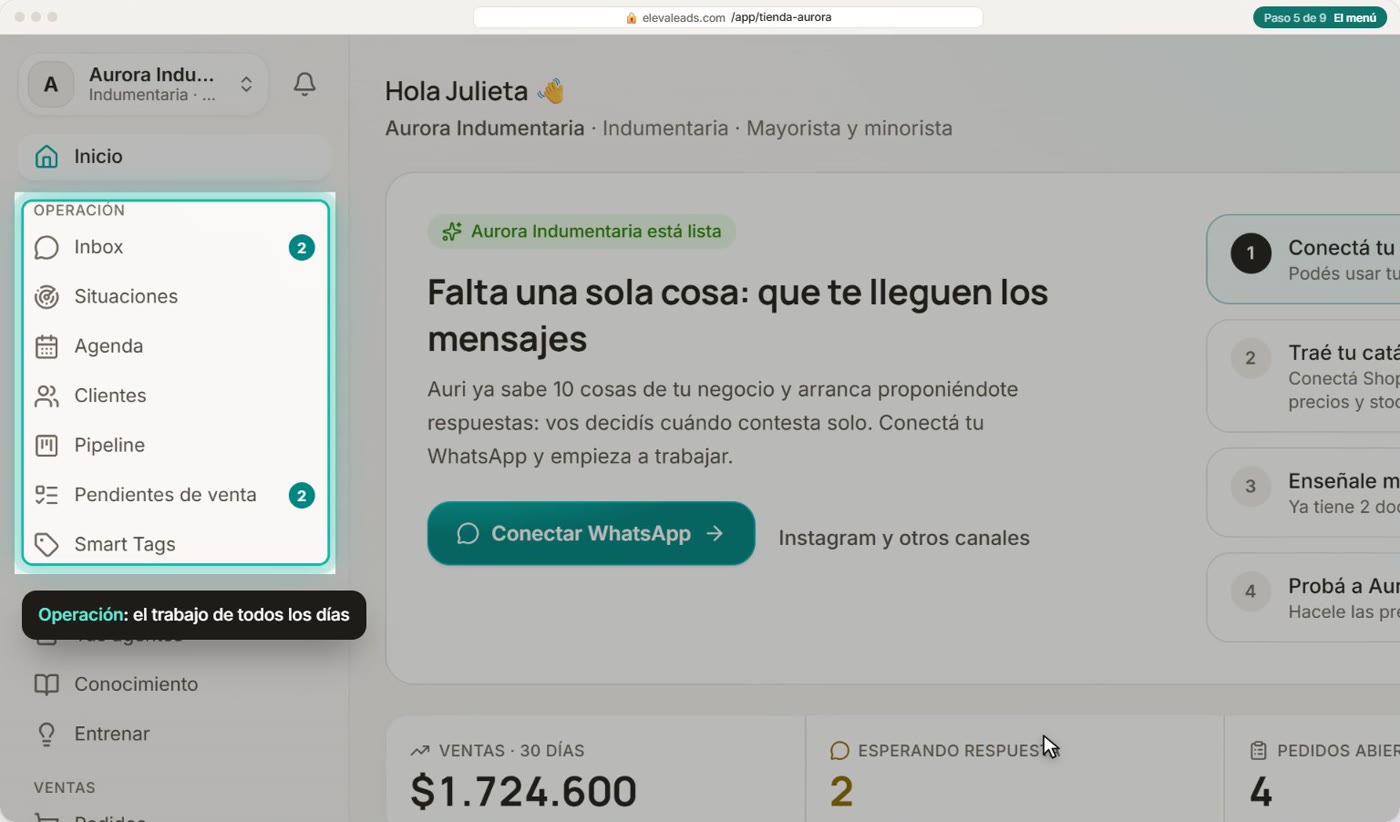 El menú