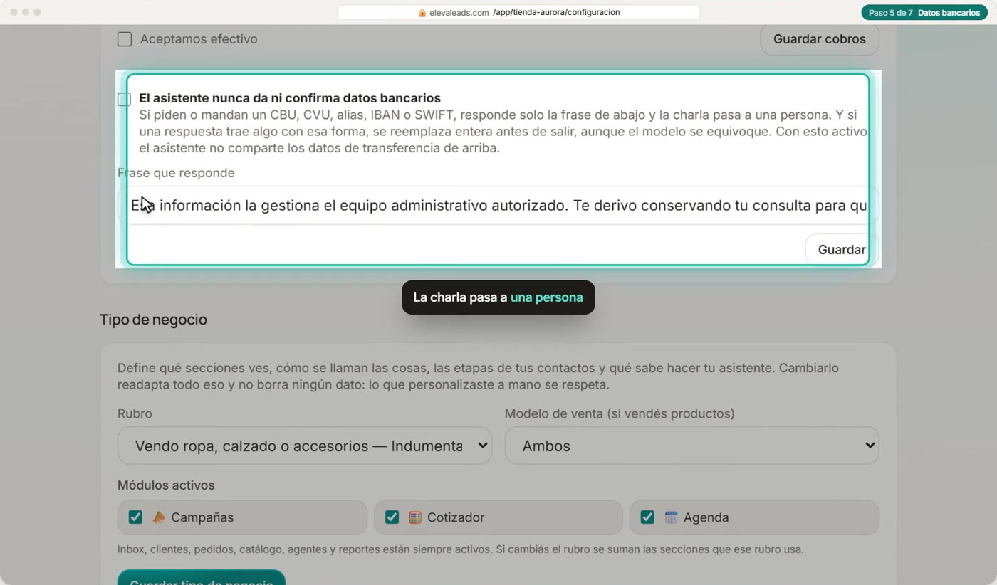 Datos bancarios