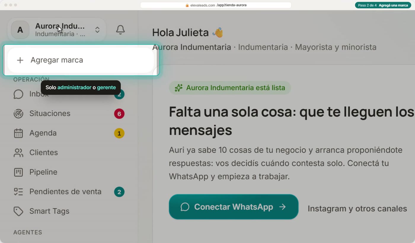 Agregá una marca
