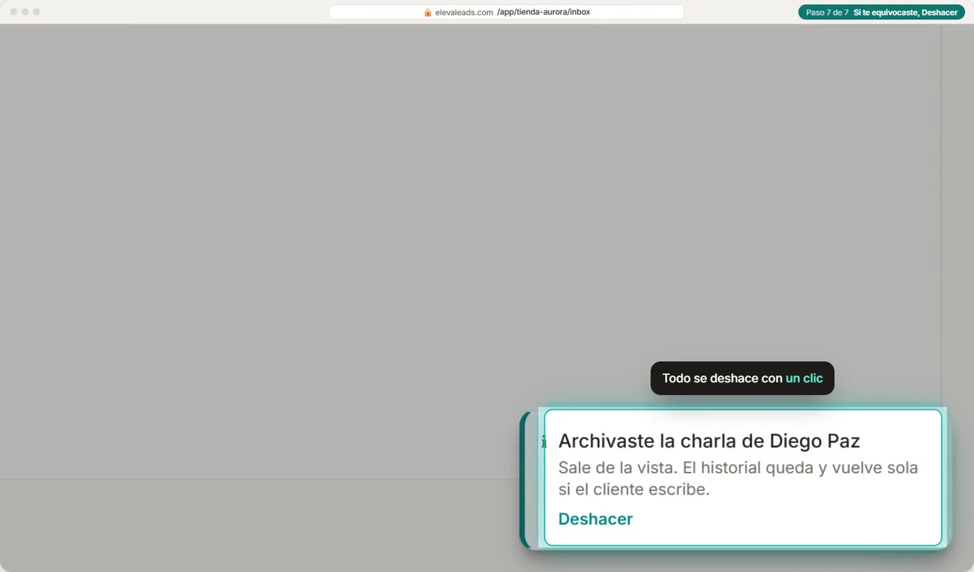 Si te equivocaste, Deshacer
