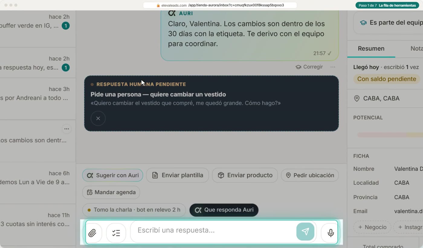 La fila de herramientas