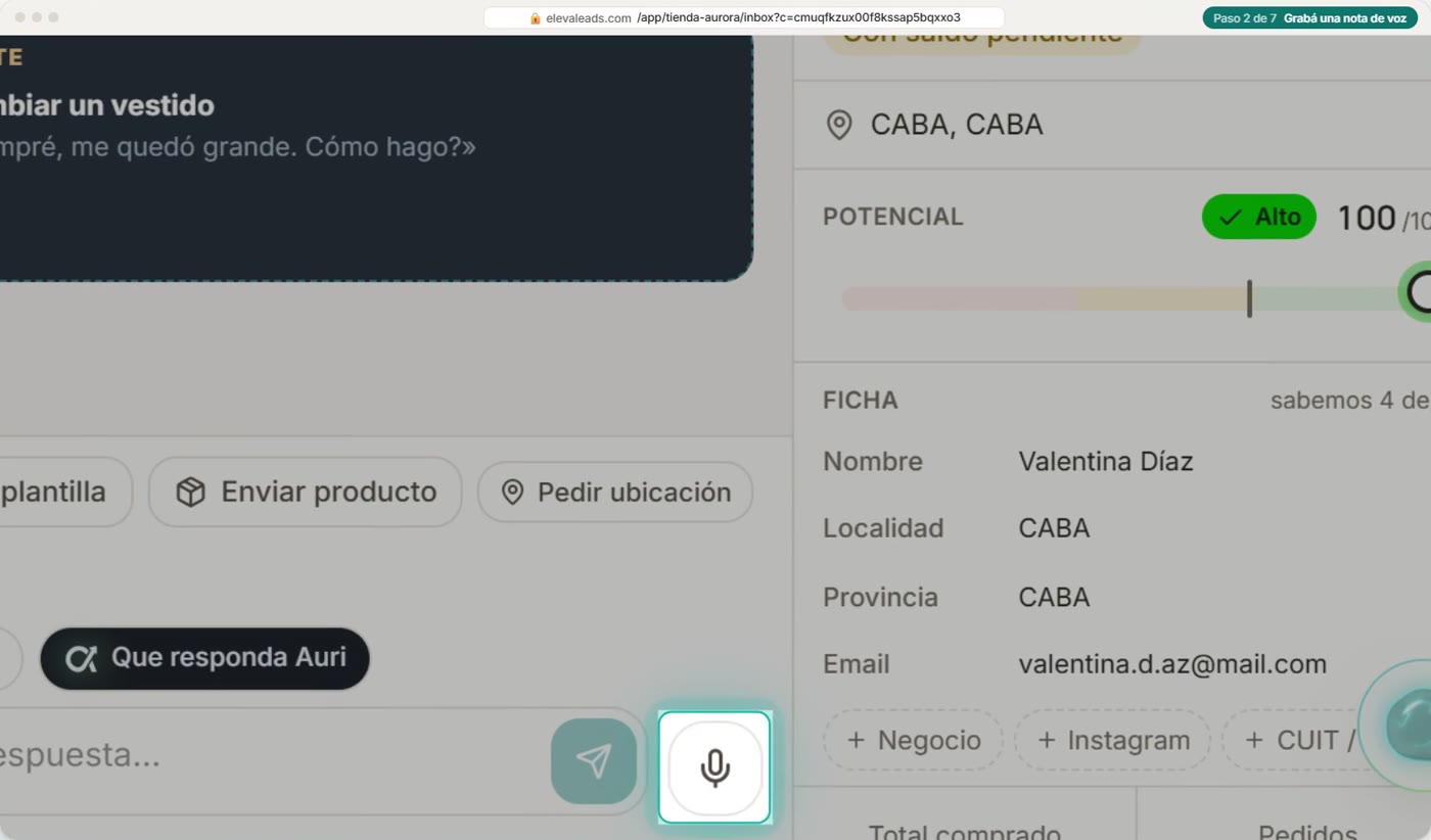 Grabá una nota de voz