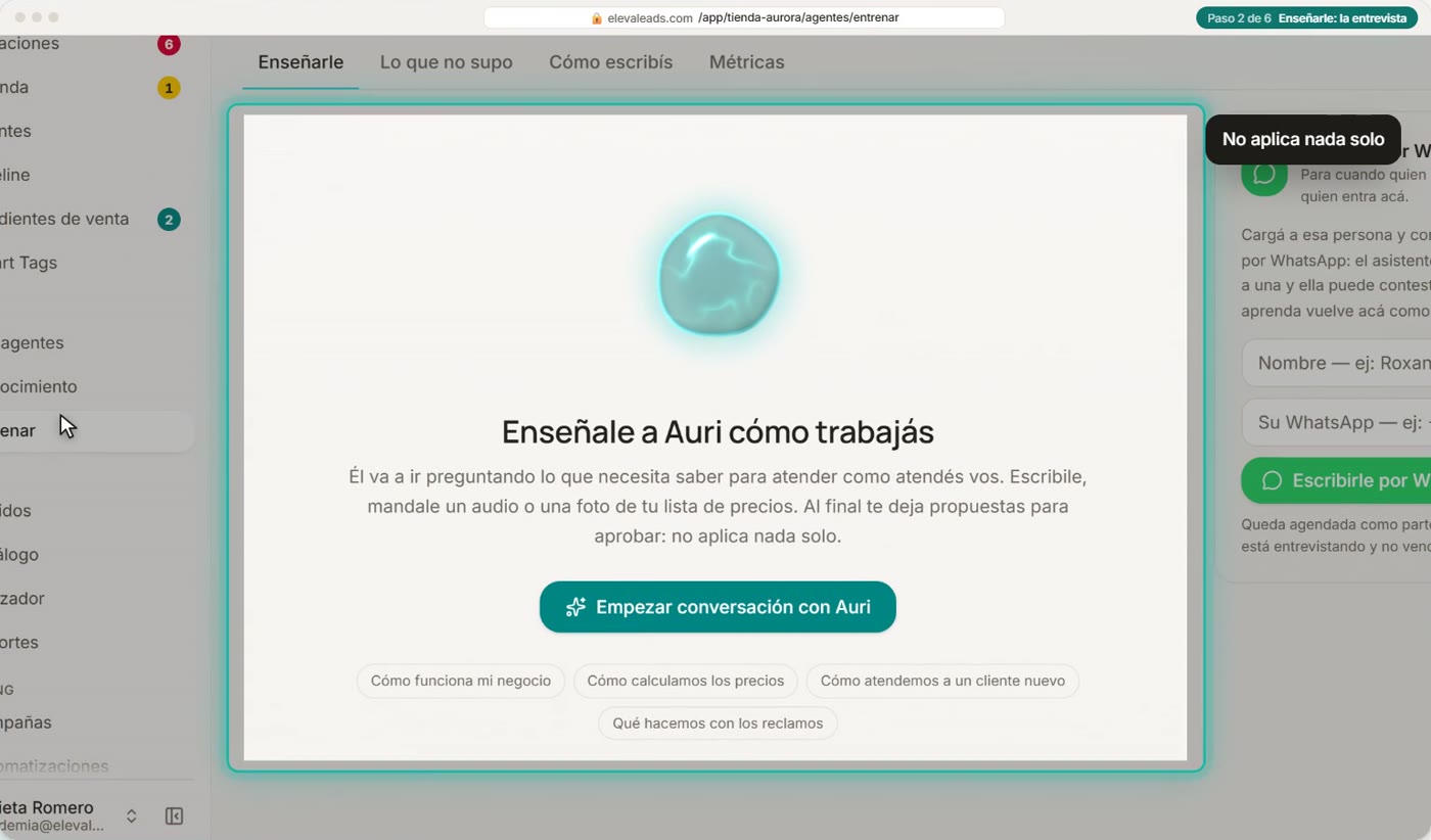 Enseñarle: la entrevista