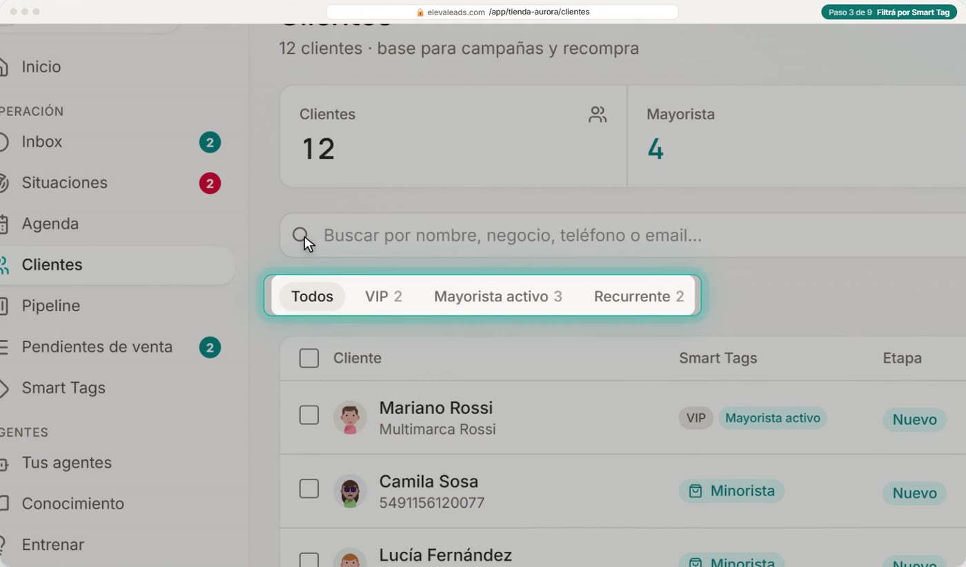 Filtrá por Smart Tag