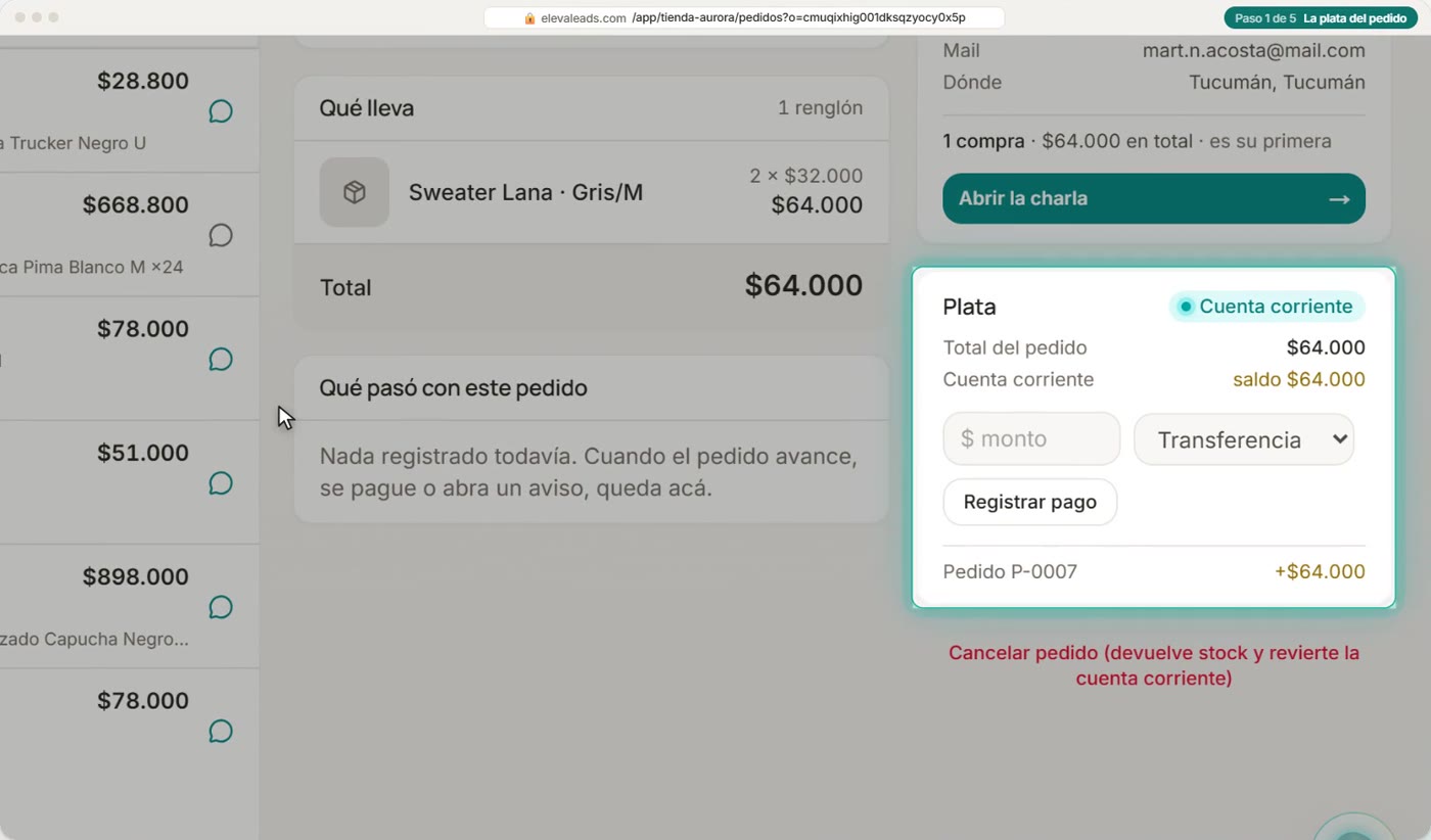 La plata del pedido