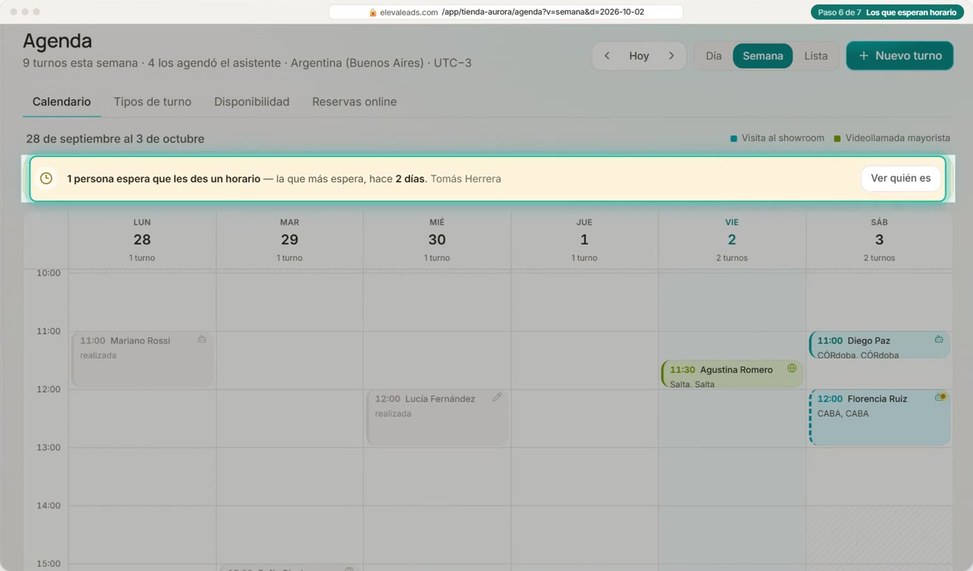 Los que esperan horario