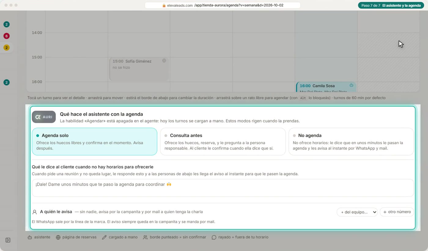 El asistente y la agenda