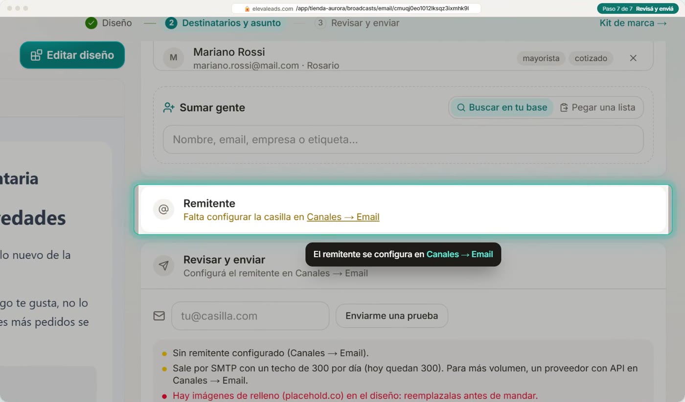 Revisá y enviá