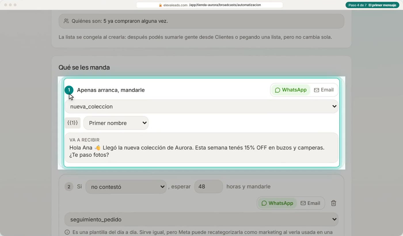 El primer mensaje